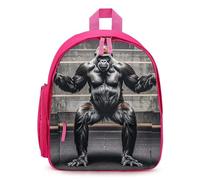 FHESDCW Gorillas in Fitness Gym Backpack for Men Women, Durable Small Bookbag Lightweight Daypack for Travel, Hiking, Pink-style, One Size, Daypack Backpacks