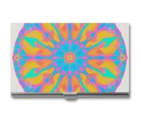 FHESDCW Gradient Mandala Business Card Holder for Men & Women, Professional Card Case with Buckle Style Shut, Compact And Portable Metal Case for Office Workers, style, One Size, Classic