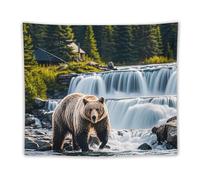 FHESDCW Grizzlies in River Falls Tapestry for Bedroom Aesthetic - Lightweight Wall Hanging Backdrop Vintage Wall Art Tapestry Easy to Hang for Living Room Dorm Home Decor 50"x60"