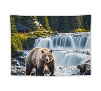 FHESDCW Grizzlies in River Falls Tapestry for Bedroom Aesthetic - Lightweight Wall Hanging Backdrop Vintage Wall Art Tapestry Easy to Hang for Living Room Dorm Home Decor 30"x40"