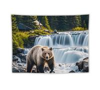 FHESDCW Grizzlies in River Falls Tapestry for Bedroom Aesthetic - Lightweight Wall Hanging Backdrop Vintage Wall Art Tapestry Easy to Hang for Living Room Dorm Home Decor 60"x80"