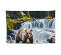 FHESDCW Grizzlies in River Falls Tapestry for Bedroom Aesthetic - Lightweight Wall Hanging Backdrop Vintage Wall Art Tapestry Easy to Hang for Living Room Dorm Home Decor 40"x60"
