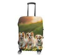 FHESDCW Happy Little Dog Luggage Covers for Suitcases, Washable Travel Accessories, Anti-Scratch & Dust Protection Suitcase Cover Protector Fits 19-32 Inch Luggage, Style, L, Classic