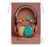 FHESDCW Happy Smiling Face Drawstring Bag Canvas, Reusable Travel Jewelry Pouches, Washable Storage Bags for Gift, Candy, Cosmetics 20 * 25cm