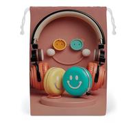 FHESDCW Happy Smiling Face Drawstring Bag Canvas, Reusable Travel Jewelry Pouches, Washable Storage Bags for Gift, Candy, Cosmetics, Style, 1 Count (Pack of 1)