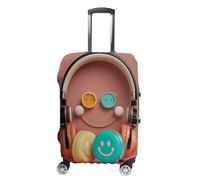 FHESDCW Happy Smiling Face Luggage Covers for Suitcases, Washable Travel Accessories, Anti-Scratch & Dust Protection Suitcase Cover Protector Fits 19-32 Inch Luggage, Style, L, Classic