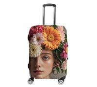 FHESDCW Head Wearing Floral Vortex Shape Luggage Covers for Suitcases, Washable Travel Accessories, Anti-Scratch & Dust Protection Suitcase Cover Protector Fits 19-32 Inch Luggage, Style, L, Classic