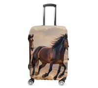 FHESDCW Horses Running in The Sand Luggage Covers for Suitcases, Washable Travel Accessories, Anti-Scratch & Dust Protection Suitcase Cover Protector Fits 19-32 Inch Luggage, Style, M, Classic