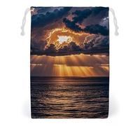 FHESDCW Huge Rain Clouds Drawstring Bag Canvas, Reusable Travel Jewelry Pouches, Washable Storage Bags for Gift, Candy, Cosmetics 12 * 18cm