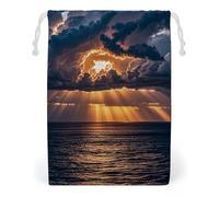FHESDCW Huge Rain Clouds Drawstring Bag Canvas, Reusable Travel Jewelry Pouches, Washable Storage Bags for Gift, Candy, Cosmetics 20 * 25cm
