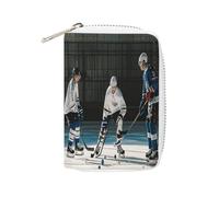 FHESDCW Ice Hockey Leather Card Bag Credit Card Holder Zipper Wallet With 20 Card Slots Slim Wallet Debit Card Protector Organizer Case, style, 16x11.5cm