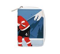 FHESDCW Ice Hockey Player Card Holder for Men Women, Leather Credit Card Holder with 20 Card Slots Small Purse with Zipper