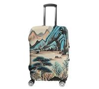 FHESDCW Ink Painting Mountain Tree Luggage Covers for Suitcases, Washable Travel Accessories, Anti-Scratch & Dust Protection Suitcase Cover Protector Fits 19-32 Inch Luggage, style, L, Classic