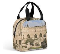 FHESDCW Insulated Lunch Bag Israel at The Tower of David Reusable Meal Tote Bag Lunch Box Lunch Containers Leakproof Lunchbox Cooler for Picnic Travel Meal Prep