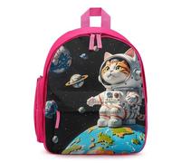 FHESDCW Interesting Astronaut Cat Backpack for Men Women, Durable Small Bookbag Lightweight Daypack for Travel, Hiking, Pink-style, One Size, Daypack Backpacks