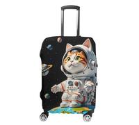 FHESDCW Interesting Astronaut Cat Luggage Covers for Suitcases, Washable Travel Accessories, Anti-Scratch & Dust Protection Suitcase Cover Protector Fits 19-32 Inch Luggage, Style, L, Classic