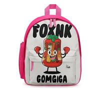 FHESDCW Interesting Boxing Kimchi Cartoon Backpack for Men Women, Durable Small Bookbag Lightweight Daypack for Travel, Pink-style, One Size, Daypack Backpacks