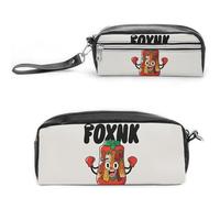 FHESDCW Interesting Boxing Kimchi Cartoon Pencil Case Large Capacity with Zipper, Hanging Water Proof Cosmetic Bag for Travel, Vintage Leather Pencil Pouch for Women Men
