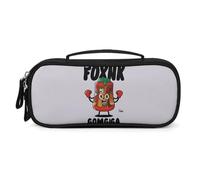 FHESDCW Interesting Boxing Kimchi Cartoon Pencil Case with Zipper - Large Capacity, Portable Small Cosmetic Bag for Travel, Vintage PU Leather Pencil Pouch for Women Men