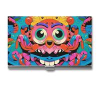 FHESDCW Interesting Faces And Crabs Business Card Holder for Men & Women, Professional Card Case with Buckle Style Shut, Compact And Portable Metal Case for Office Workers, style, One Size, Classic