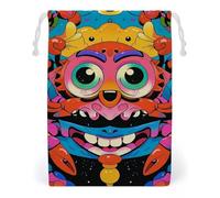 FHESDCW Interesting Faces And Crabs Drawstring Bag Canvas, Reusable Travel Jewelry Pouches, Washable Storage Bags for Gift, Candy, Cosmetics 12 * 18cm
