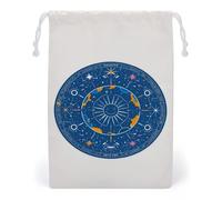 FHESDCW Interesting Sun Face Drawstring Bag Canvas, Reusable Travel Jewelry Pouches, Washable Storage Bags for Gift, Candy, Cosmetics 12 * 18cm