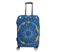 FHESDCW Interesting Sun Face Luggage Covers for Suitcases, Washable Travel Accessories, Anti-Scratch & Dust Protection Suitcase Cover Protector Fits 19-32 Inch Luggage, Style, XL, Classic