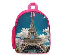 FHESDCW Iron Tower Backpack for Men Women, Durable Small Bookbag Lightweight Daypack for Travel, Hiking, Pink-style, One Size, Daypack Backpacks