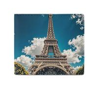 FHESDCW Iron Tower Wallet Elegant Leather Wallets with ID Window & 2 Card Slots, Slim Bifold Wallet for Men Women