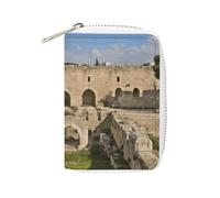 FHESDCW Israel at The Tower of David Leather Card Bag Credit Card Holder Zipper Wallet With 20 Card Slots Slim Wallet Debit Card Protector Organizer Case, style, 16x11.5cm