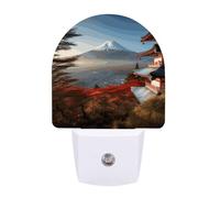 FHESDCW Japan Mount Fuji Landscape Night Lights Plug Into Wall, LED Nightlights Auto On/Off Dusk to Dawn Sensor, Energy Efficient Night Lamp Soft Glow for Hallway Bedroom Bathroom Kitchen, 0.5W