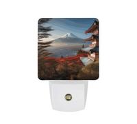FHESDCW Japan Mount Fuji Landscape Night Lights Plug Into Wall, LED Nightlights Auto On/Off Dusk to Dawn Sensor, Energy Efficient Night Lamp Soft Glow for Hallway Bedroom Bathroom Kitchen, 0.5W