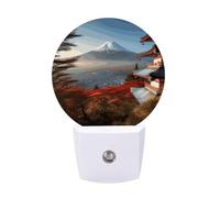 FHESDCW Japan Mount Fuji Landscape Night Lights Plug Into Wall, LED Nightlights Auto On/Off Dusk to Dawn Sensor, Energy Efficient Night Lamp Soft Glow for Hallway Bedroom Bathroom Kitchen, 0.5W