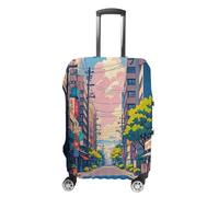 FHESDCW Japanese Streets Luggage Covers for Suitcases, Washable Travel Accessories, Anti-Scratch & Dust Protection Suitcase Cover Protector Fits 19-32 Inch Luggage, Style, S, Classic