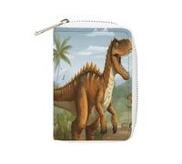 FHESDCW Jurassic Period Dinosaur Leather Card Bag Credit Card Holder Zipper Wallet With 20 Card Slots Slim Wallet Debit Card Protector Organizer Case, style, 16x11.5cm