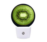 FHESDCW Kiwi Slice Night Lights Plug Into Wall, LED Nightlights Auto On/Off Dusk to Dawn Sensor, Energy Efficient Night Lamp Soft Glow for Hallway Bedroom Bathroom Kitchen, 0.5W