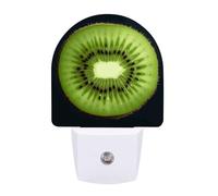 FHESDCW Kiwi Slice Night Lights Plug Into Wall, LED Nightlights Auto On/Off Dusk to Dawn Sensor, Energy Efficient Night Lamp Soft Glow for Hallway Bedroom Bathroom Kitchen, 0.5W