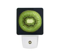 FHESDCW Kiwi Slice Night Lights Plug Into Wall, LED Nightlights Auto On/Off Dusk to Dawn Sensor, Energy Efficient Night Lamp Soft Glow for Hallway Bedroom Bathroom Kitchen, 0.5W