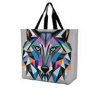 FHESDCW Large Capacity Tote Bag 15.7 Inch, Reusable Grocery Shopping Bag Coyote, Wolf Beast Handbag for Beach, Travel