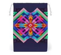 FHESDCW Large Neon Color Pattern Drawstring Bag Canvas, Reusable Travel Jewelry Pouches, Washable Storage Bags for Gift, Candy, Cosmetics 12 * 18cm