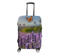FHESDCW Lavender And Butterflies Luggage Covers for Suitcases, Washable Travel Accessories, Anti-Scratch & Dust Protection Suitcase Cover Protector Fits 19-32 Inch Luggage, Style, XL, Classic