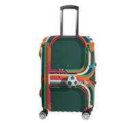 FHESDCW Letters with Football Elements Luggage Covers for Suitcases, Washable Travel Accessories, Anti-Scratch & Dust Protection Suitcase Cover Protector Fits 19-32 Inch Luggage, Style, L, Classic