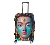 FHESDCW Libra's Interesting Face Luggage Covers for Suitcases, Washable Travel Accessories, Anti-Scratch & Dust Protection Suitcase Cover Protector Fits 19-32 Inch Luggage, Style, S, Classic