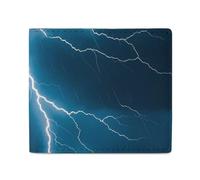 FHESDCW Lightning Strikes, Thunderstorms Wallet Elegant Leather Wallets with ID Window & 2 Card Slots, Slim Bifold Wallet for Men Women