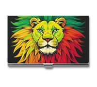 FHESDCW Lion's Head Majestic Business Card Holder for Men & Women, Professional Card Case with Buckle Style Shut, Compact And Portable Metal Case for Office Workers, style, One Size, Classic