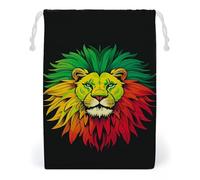 FHESDCW Lion's Head Majestic Drawstring Bag Canvas, Reusable Travel Jewelry Pouches, Washable Storage Bags for Gift, Candy, Cosmetics 12 * 18cm