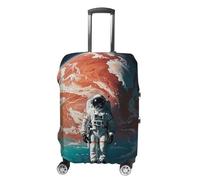 FHESDCW Lonely Astronaut Luggage Covers for Suitcases, Washable Travel Accessories, Anti-Scratch & Dust Protection Suitcase Cover Protector Fits 19-32 Inch Luggage, Style, M, Classic