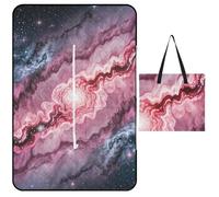 FHESDCW Marble Patterned Picnic Blanket with Zippered Tote Bag, Waterproof Portable Outdoor Blanket, Lightweight Foldable Outdoor Mat for Beach, Camping, Park, 150x100cm