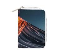 FHESDCW Marble Patterns Resembling Mountain Peaks Card Holder for Men Women, Leather Credit Card Holder with 20 Card Slots Small Purse with Zipper