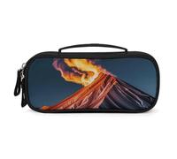 FHESDCW Marble Patterns Resembling Mountain Peaks Pencil Case with Zipper - Large Capacity, Portable Small Cosmetic Bag for Travel, Vintage PU Leather Pencil Pouch for Women Men